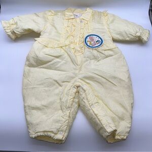 Vintage Magic Kids Pale Yellow Ruffled Baby Winter/Snow Suit-Size 18-24 Months
